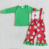 Green top +Santa suspenders