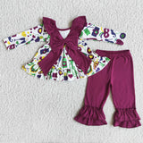 Mask purple bow set