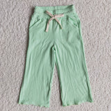 green--Comfortable loose cotton wide leg pants