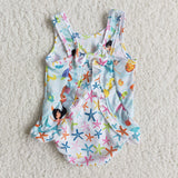 blue cartoon Children's swimsuit