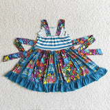 blue twist dress