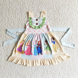 cute  princess cartoon print dress