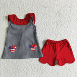 2.99 A15-5 embroidery cartoon print Summer  girl outfits