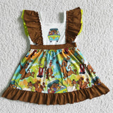 cartoon brown and white dress