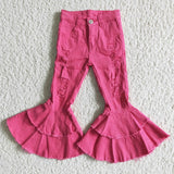 Hot pink Bell-bottom jeans