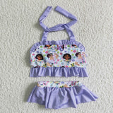 purple cartoon swimwear