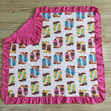 USA pink  boots blanket