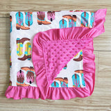 USA pink  boots blanket