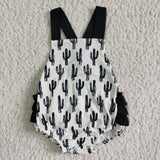 Black cactus baby girl ropmer