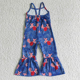 4th July jumpsuit--blue and red star