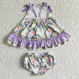 purple flower girl clothing