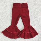 new style red Bell-bottom jeans