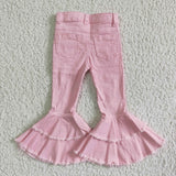 new style pink Bell-bottom jeans