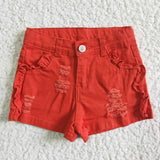 pre-sale summer pink jeans shorts---orange