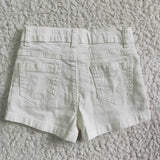 summer white jeans shorts---white