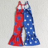 4th of July jumpsuit--blue and red star