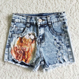 blue cow shorts jeans