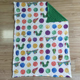 green caterpillar blanket
