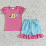 5.5 summer embroidery pink girl clothing