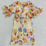 cartoon yellow  girl dress