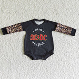 black and leopard Long-sleeved onesies