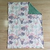 COW flower green blanket
