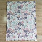 COW flower green blanket