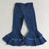 Fashionable girl denim flares