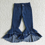 Fashionable girl denim flares