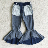 Fashionable girl denim flares