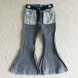 Fashionable girl denim flares