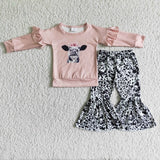 fall pink cow clothing