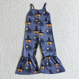 Halloween pumpkin black jumpsuit