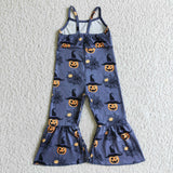 Halloween pumpkin black jumpsuit