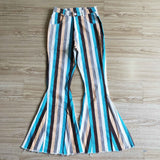 Adult Blue stripes Bell-bottom jeans