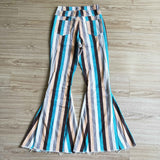 Adult Blue stripes Bell-bottom jeans