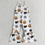 Halloween pumpkin white jumpsuit