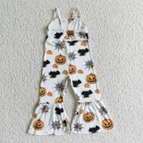 Halloween pumpkin white jumpsuit