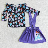 ghost purple Strap skirt suit