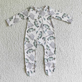fishing zip baby romper