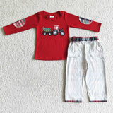 tractor red fall boy outfits