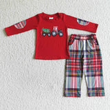tractor red fall boy outfits