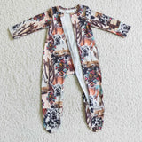 cowboy zip baby romper