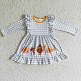 Thanksgiving gray Turkey  girl dress