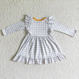 Thanksgiving gray Turkey  girl dress