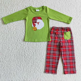 Christmas green and re plaid boys outfits