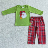 Christmas green and re plaid boys outfits