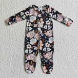 black flower milk silk baby romper