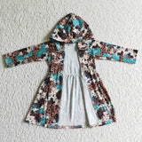 5.5 green and leopard hoodie girls coat