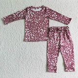 milk silk soft leopard kids pajamas--#1